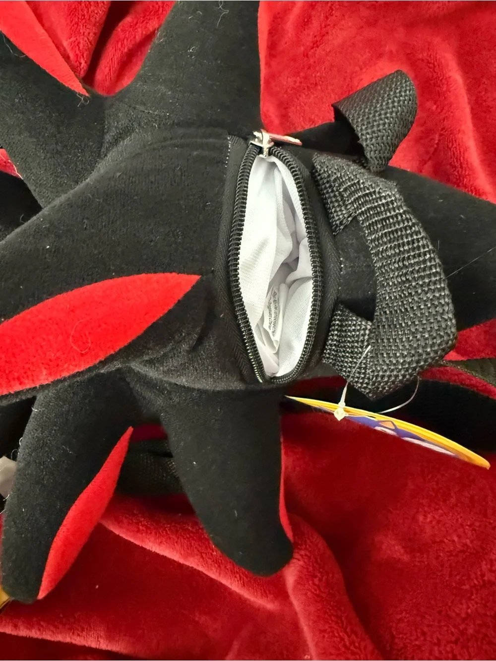 Plush Character Kids Backpack - Black, Red & Yellow